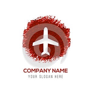 Airplane icon - Red WaterColor Circle Splash photo