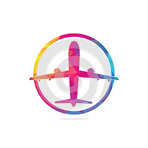 Airplane icon vector illustration design Logo