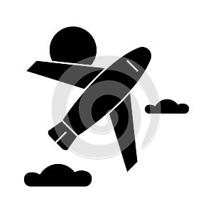 Airplane icon, vector illustration, sign on isolated background