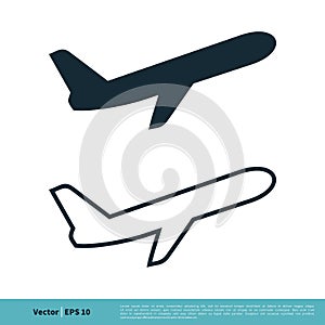 Airplane Icon Vector Logo Template Illustration Design. Vector EPS 10