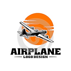 airplane illustration logo vector