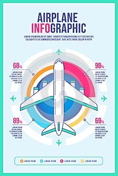 Airplane infographic business brochure template