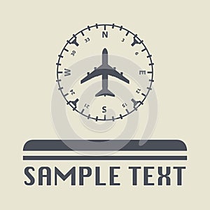 Airplane instruments icon or sign