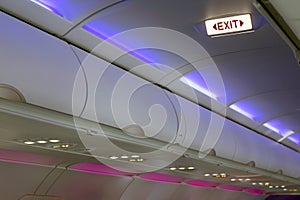 Airplane interior lighting and signs