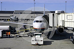 Airplane and Jetway