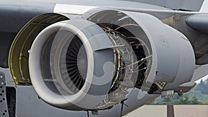 Airplane jumbo jet propulsion engine maintenance photo