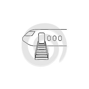 Airplane ladder icon. Stairs in our life Icon. Premium quality graphic design. Signs, symbols collection, simple icon for websites