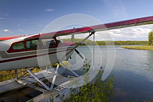 Airplane on lake