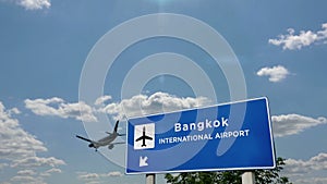 Airplane landing at Bangkok