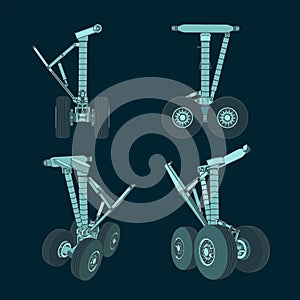 Airplane landing gear illustrations