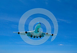 An airplane landing photo