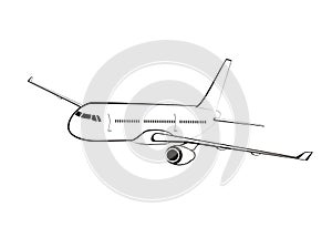 Airplane in line art sstyle photo