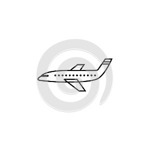 Airplane line icon, navigation and air transport