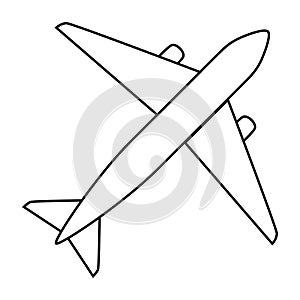 Airplane line icon. Plane outline vector illustration isolated on white