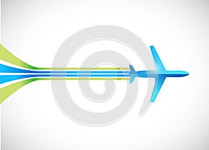 Airplane and lines illustration design