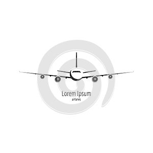 Airplane logo on white background