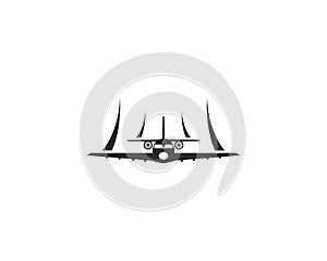 Airplane logos with speed fly template icon