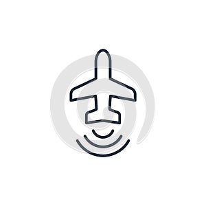 airplane mode icon vector from flying concept. Thin line illustration of airplane mode editable stroke. airplane mode linear sign