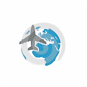 Airplane moderen logo design 3d illlustration photo