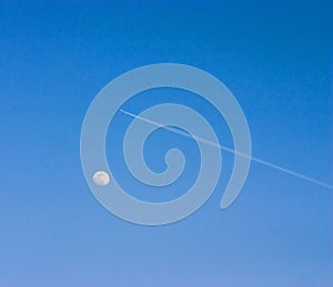 Airplane and Moon