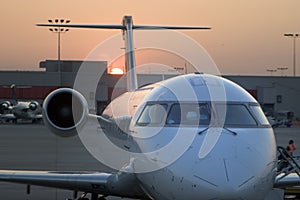 Airplane Nose Sunset