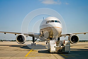 Airplane parked at the airport