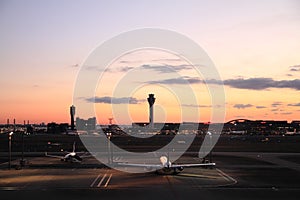 Airplane parking at Tokyo international airport