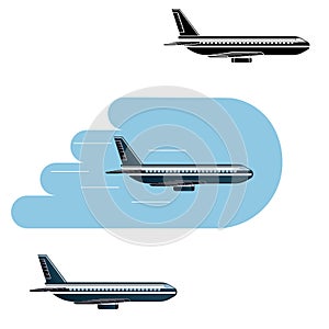 Airplane. A passenger aircraft. Airlines vector illustration