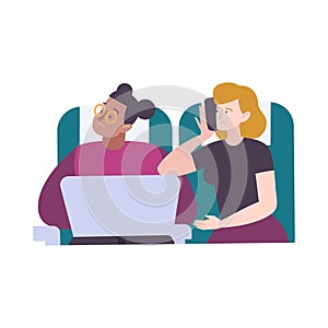 Airplane Passengers Illustration