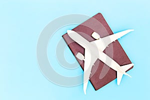 Airplane passport flight travel traveller fly travelling citizenship air concept, Air travelling concept, passport and boarding