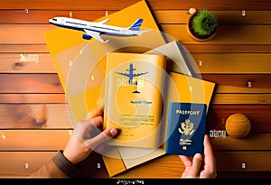airplane passport flight travel traveller fly travelling citizenship air concept - stock image