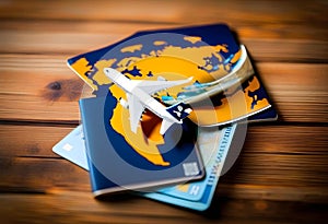 airplane passport flight travel traveller fly travelling citizenship air concept - stock image