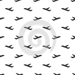 Airplane pattern white background. Seamless pattern flying planes.