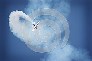 Airplane performing during airshow