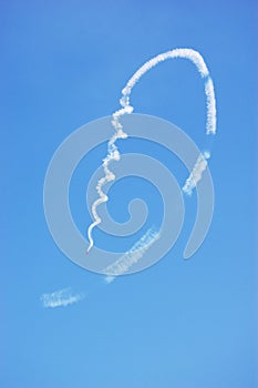 Airplane Performing Spiraling Stunt Sequence