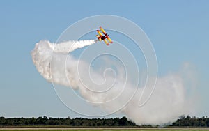 Airplane performing stunt
