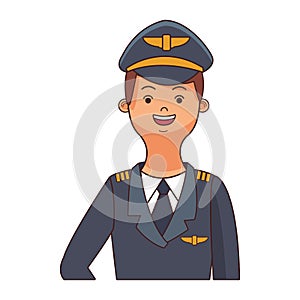 Airplane pilot upperbody cartoon