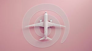 The airplane on pink background.AI generated image photo