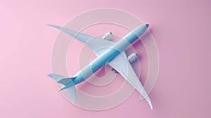 The airplane on pink background. AI generated