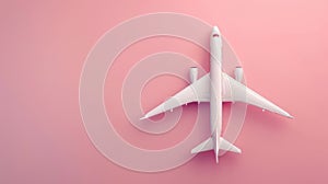 The airplane on pink background. AI generated