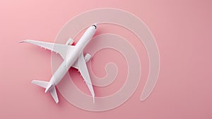 The airplane on pink background. AI generated