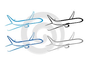 Airplane, plane, airplane symbol, stylized airplane