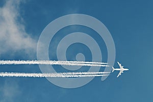Airplane With Plane Trails