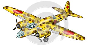 Airplane PNG Transparent background,Nakajima ki49 WW2 with leopard camo