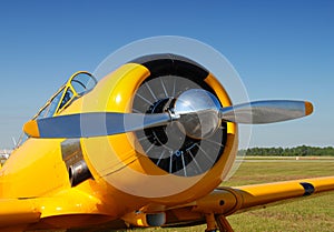 Airplane propeller closeup