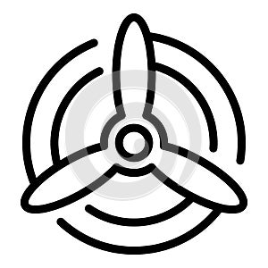 Airplane propeller icon, outline style