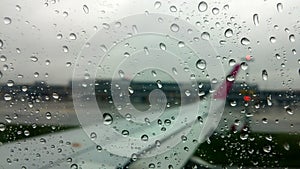 Airplane Rain view