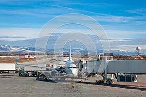 Airplane Refueling at Sofia Airport, Bulgaria, Europe