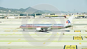 Airplane on the runway of Barcelona