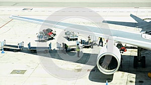 Airplane on the runway Barcelona